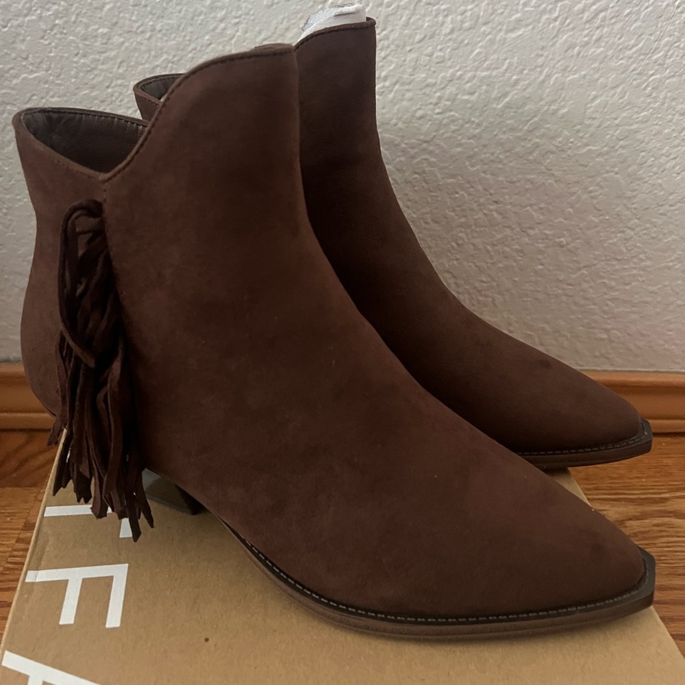 JustFab Rich Brown Ankle Booties